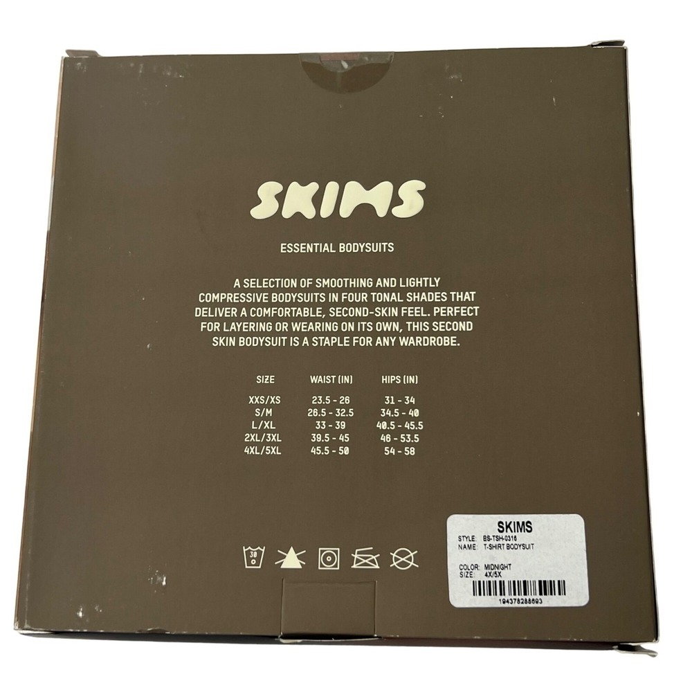SKIMS Essential T-Shirt Bodysuit Midnight Womens 4X/5X - Picture 8 of 11